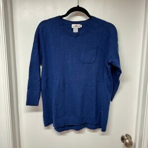 Vineyard Vines Womens Blue Crew Neck Pullover Sweater Size Medium Cashmere Wool